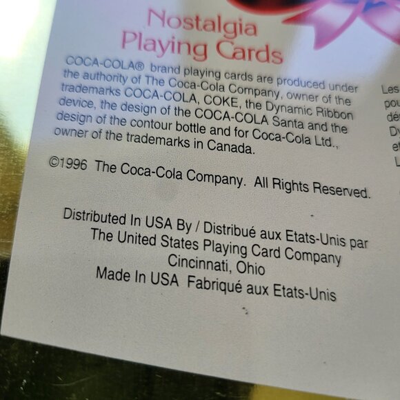 Coca Cola Christmas Santa Playing Cards Tin NEW Nostalgia Coke 1996 Two Decks T8 - Picture 5 of 6